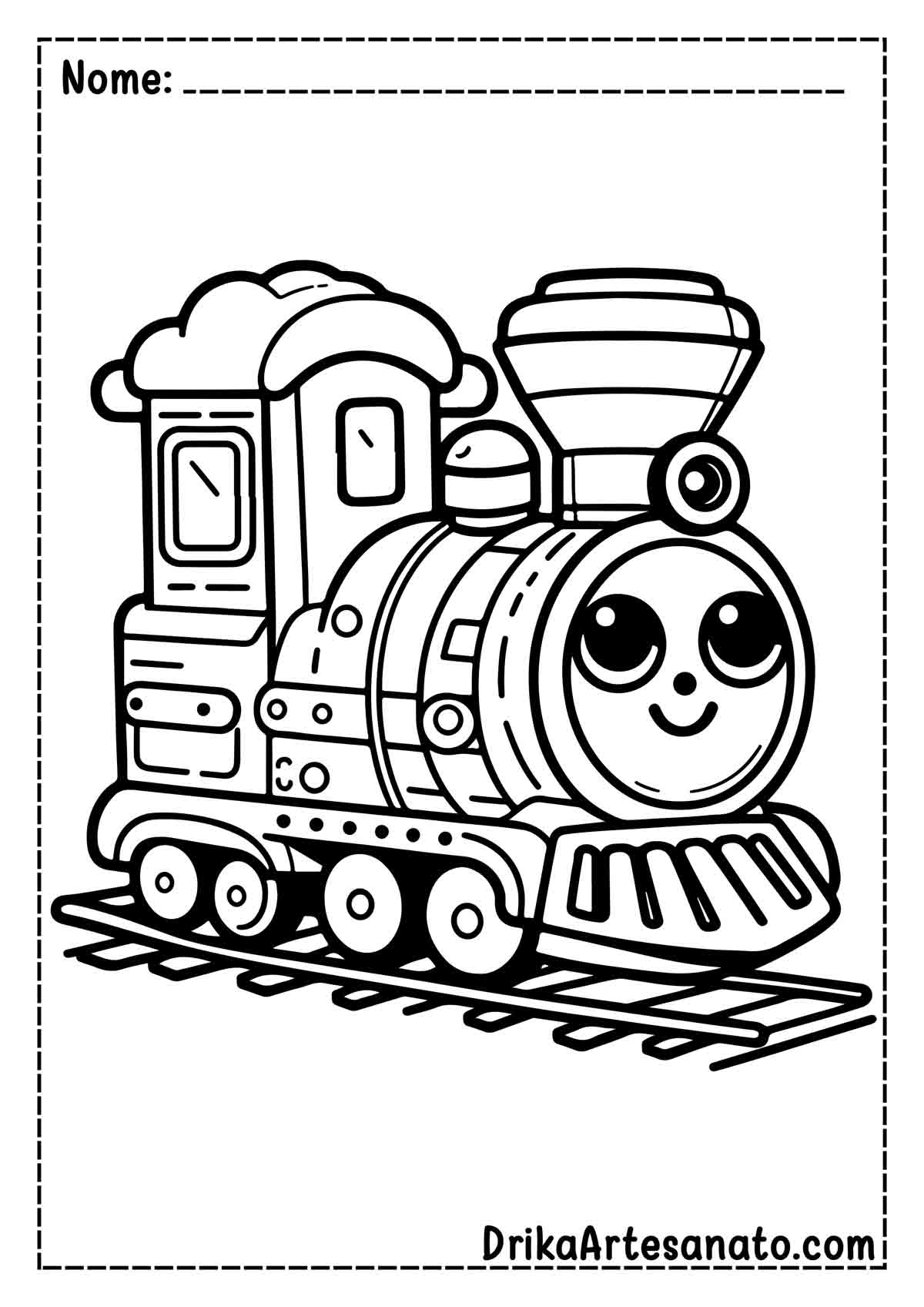 Desenho de Trem Infantil para Colorir e Imprimir