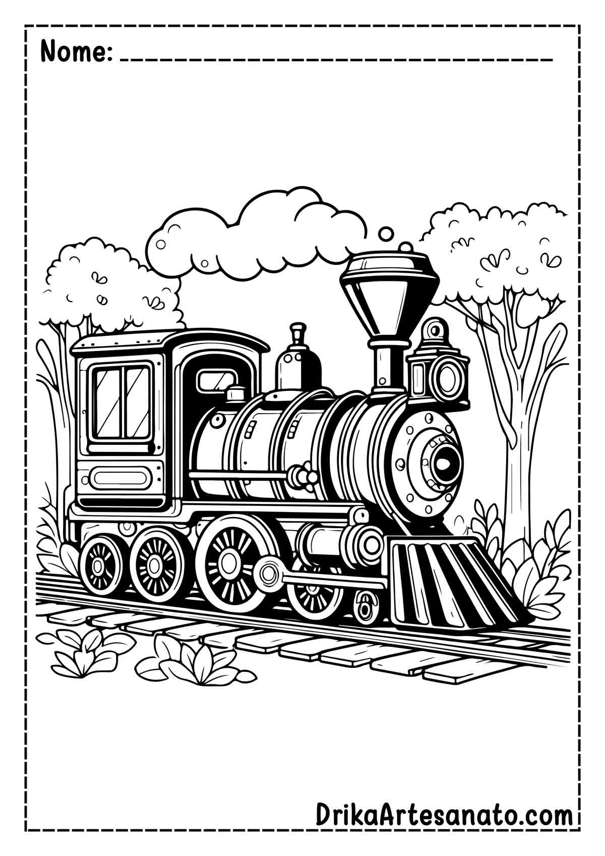 Desenho de Trem para Pintar