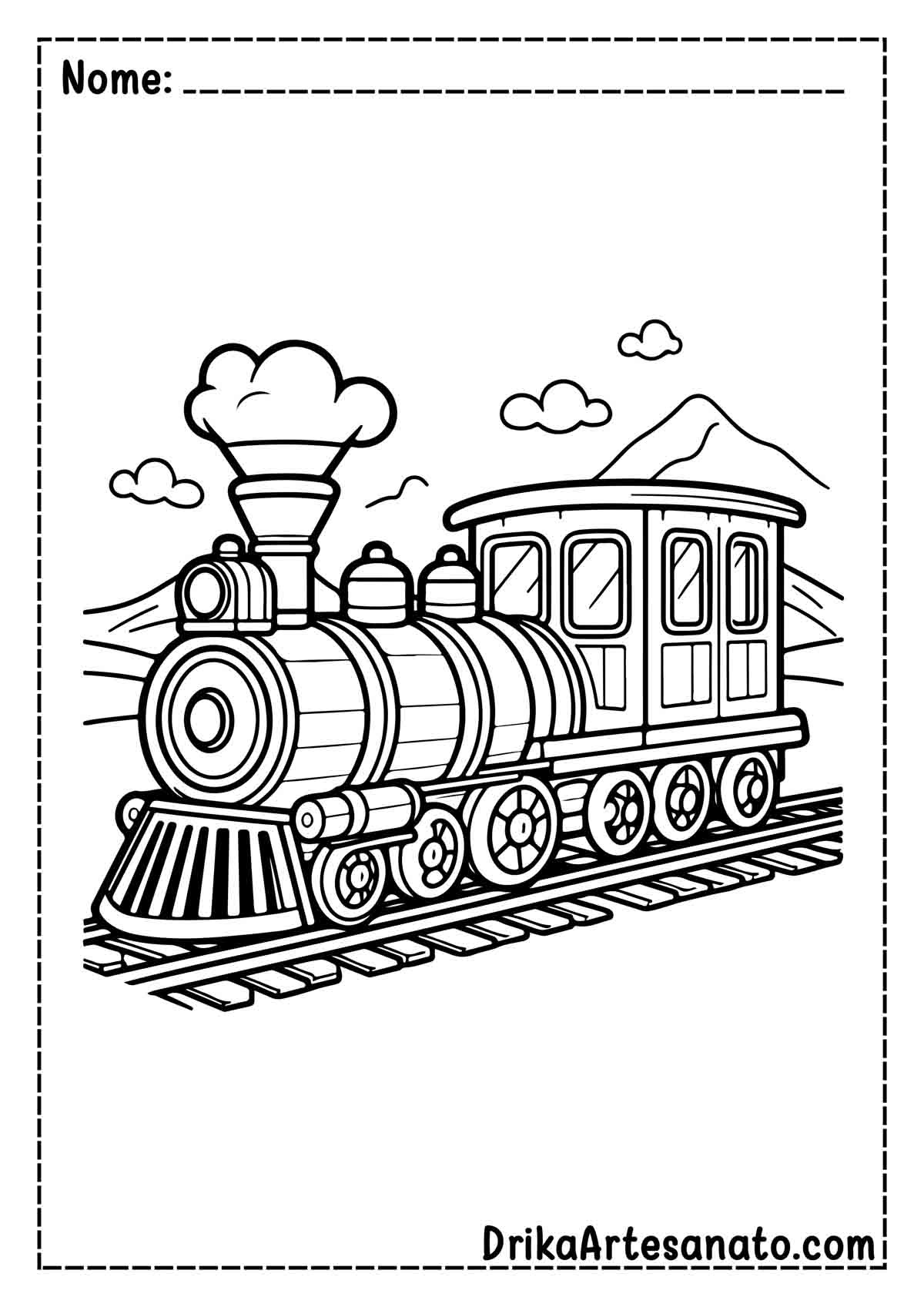 Desenho de Trem Infantil para Colorir