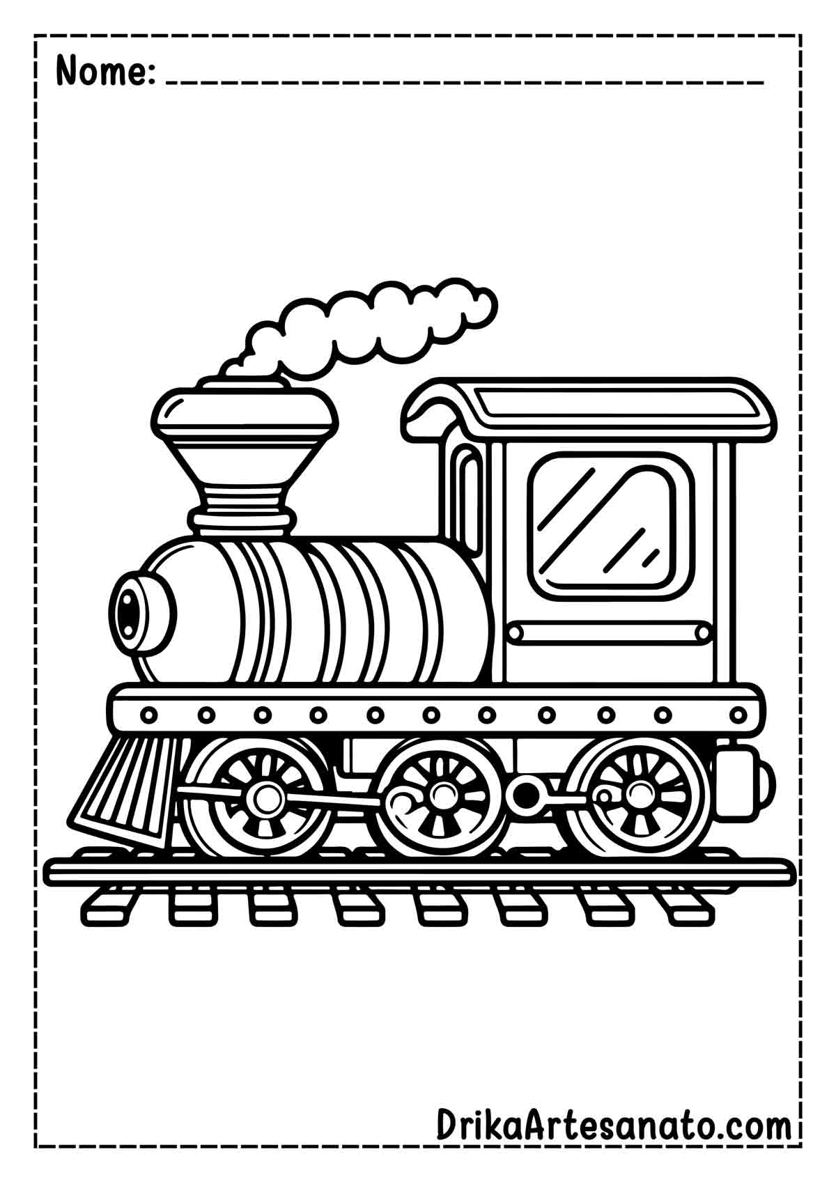 Desenho de Trem para Colorir Grande