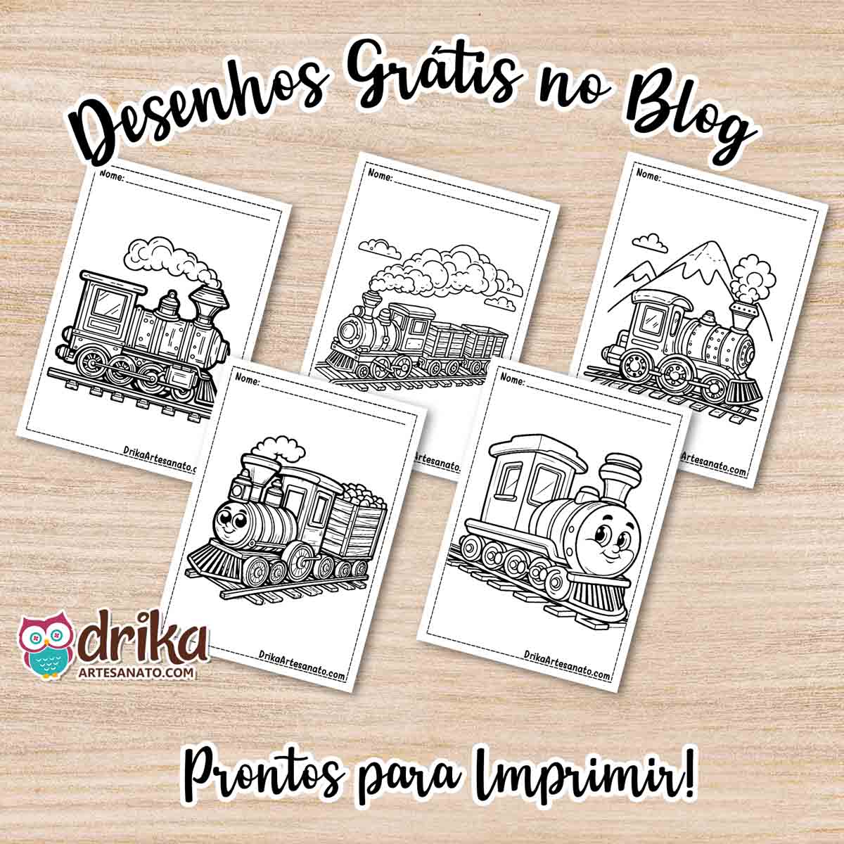 Desenhos de Trem para Colorir Grátis em PDF