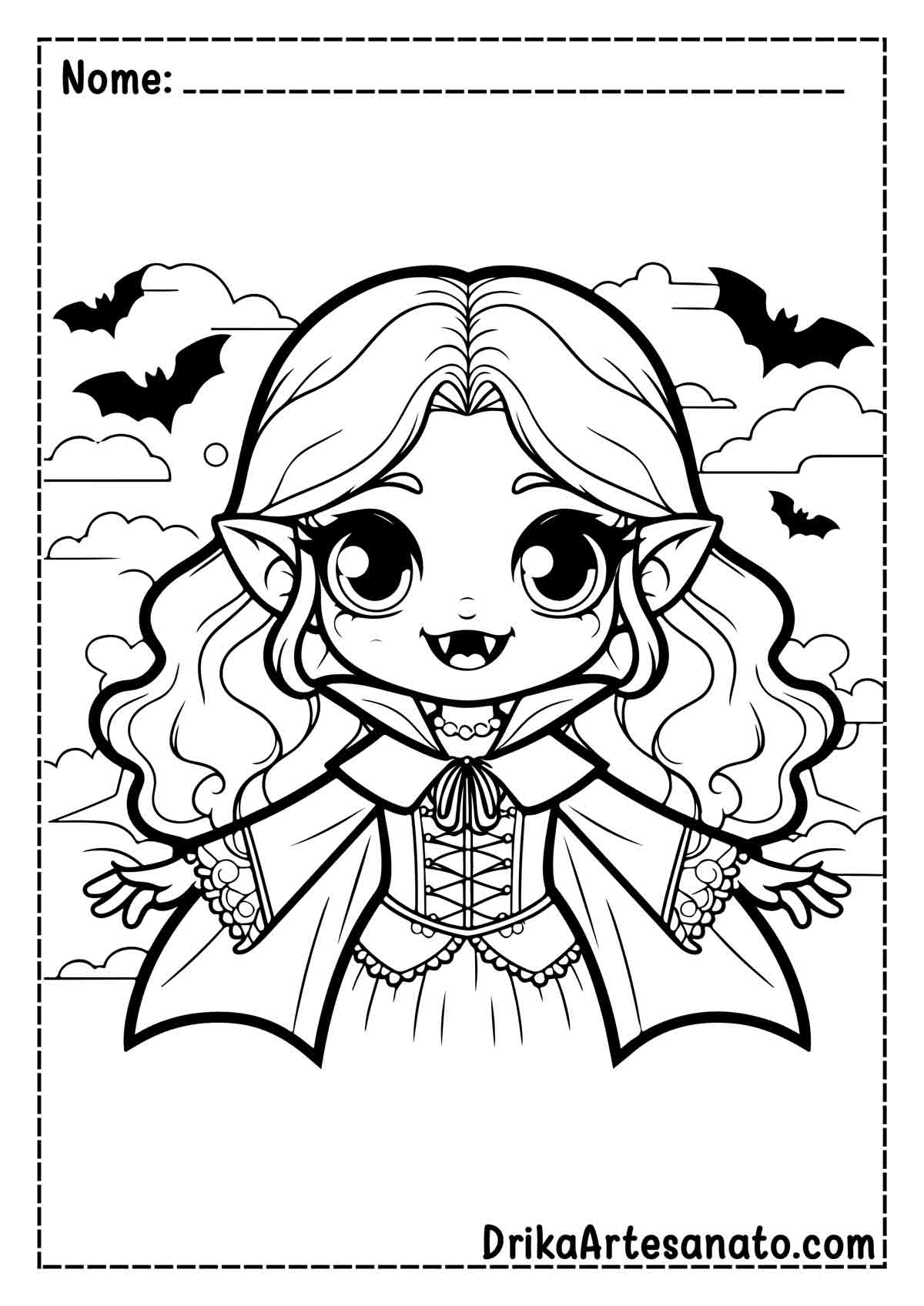 Desenho de Vampiro para Colorir