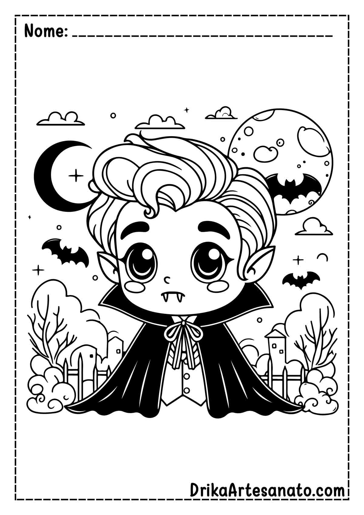 Desenho de Vampiro para Colorir