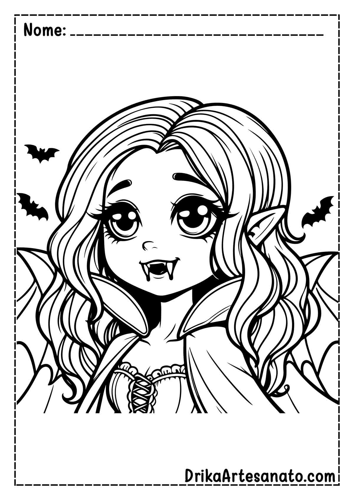 Desenho de Vampiro Mulher para Imprimir