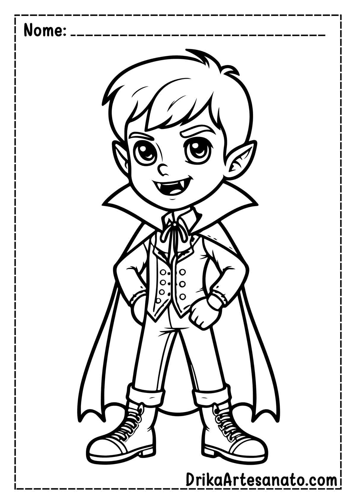 Desenho de Vampiro Infantil para Colorir