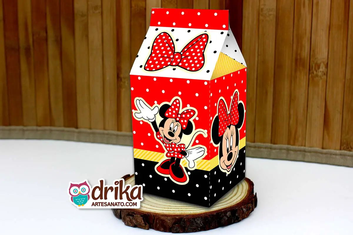 Caixa Milk da Minnie Vermelha Modelo 1 em PDF