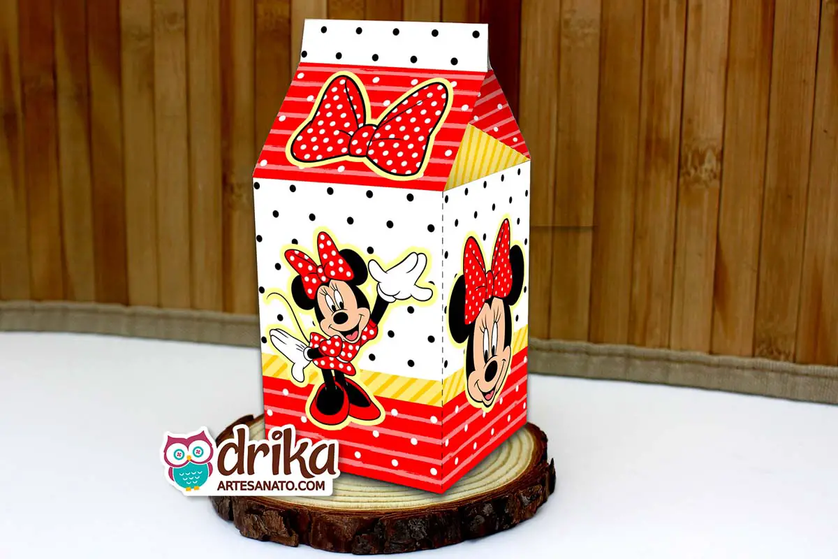 Caixa Milk da Minnie Vermelha Modelo 2 em PDF