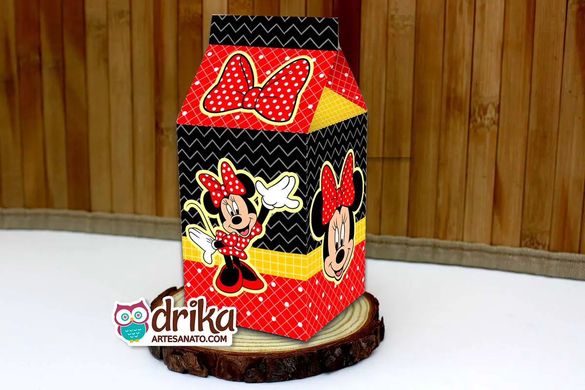 Caixa Milk da Minnie Vermelha Modelo 3 em PDF