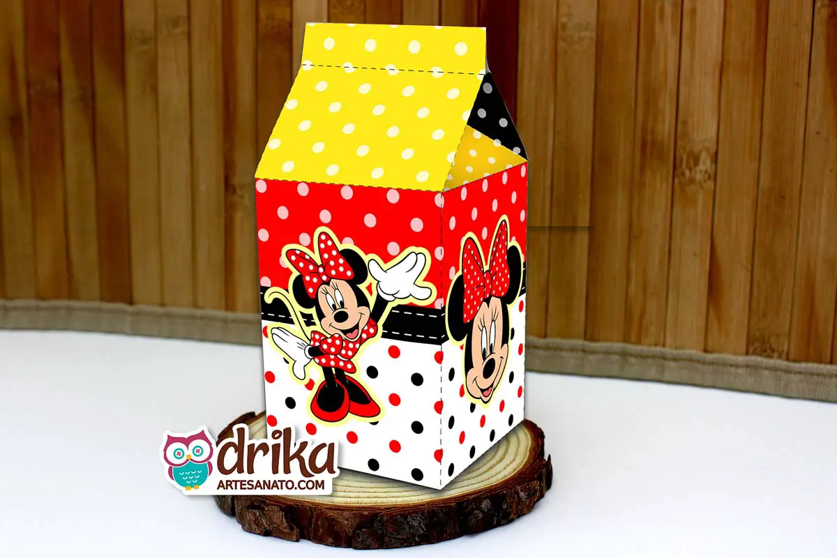 Caixa Milk da Minnie Vermelha Modelo 4 em PDF