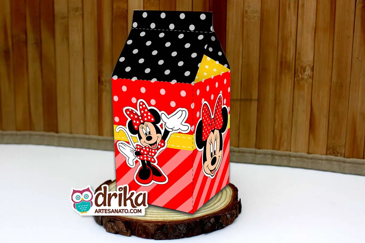 Caixa Milk da Minnie Vermelha Modelo 5 em PDF