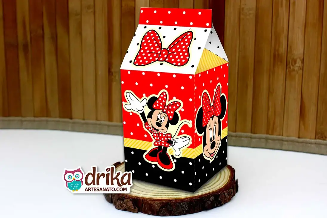 Caixas Milk da Minnie Vermelha para Imprimir Grátis em PDF