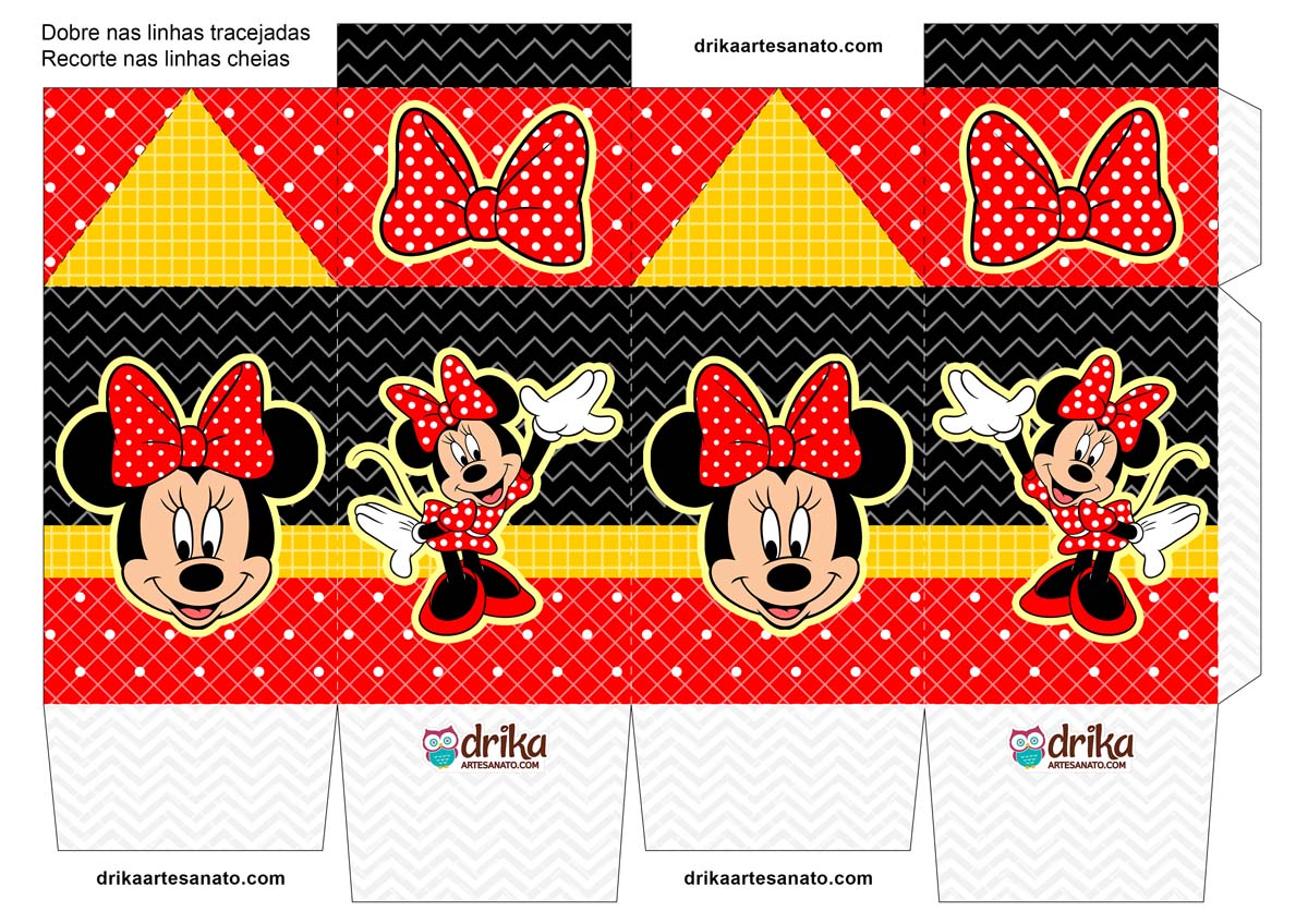 Caixa Milk da Minnie Vermelha para Baixar Grátis em PDF