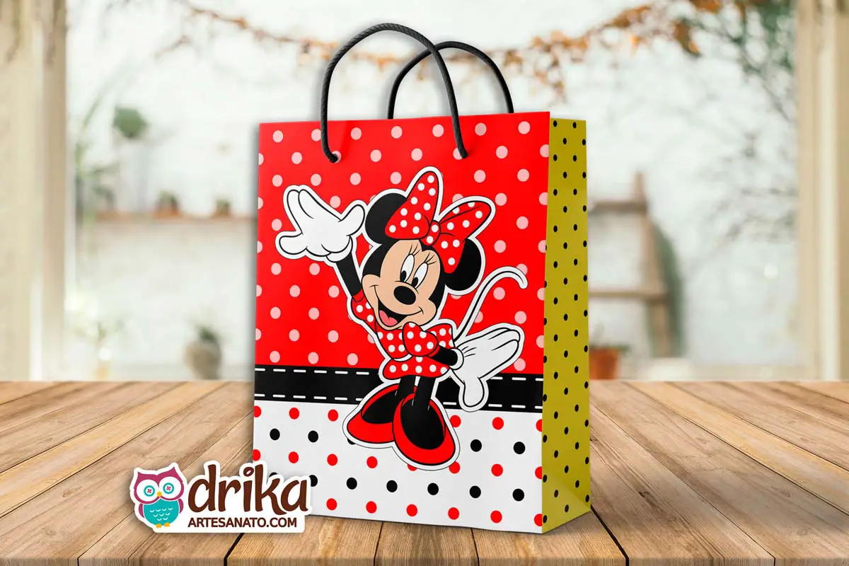 Sacolinha de Papel da Minnie Vermelha Modelo 4