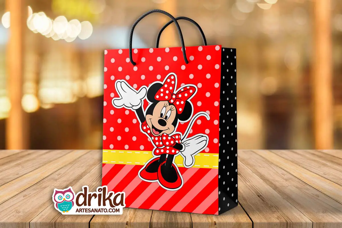 Sacolinha de Papel da Minnie Vermelha Modelo 5