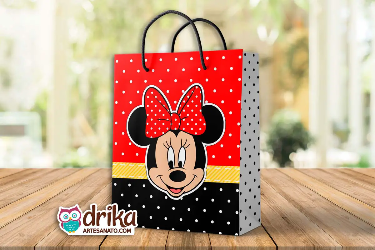 Sacolinha de Papel da Minnie Vermelha Modelo 6