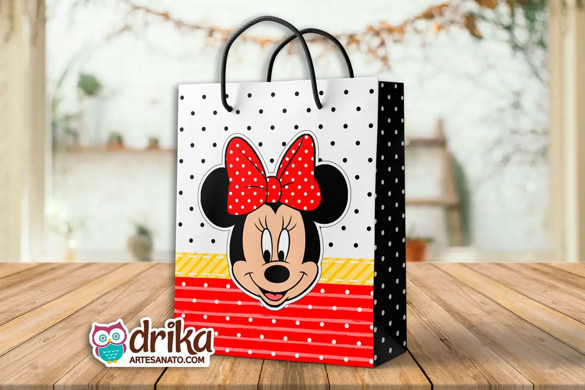 Sacolinha de Papel da Minnie Vermelha Modelo 7