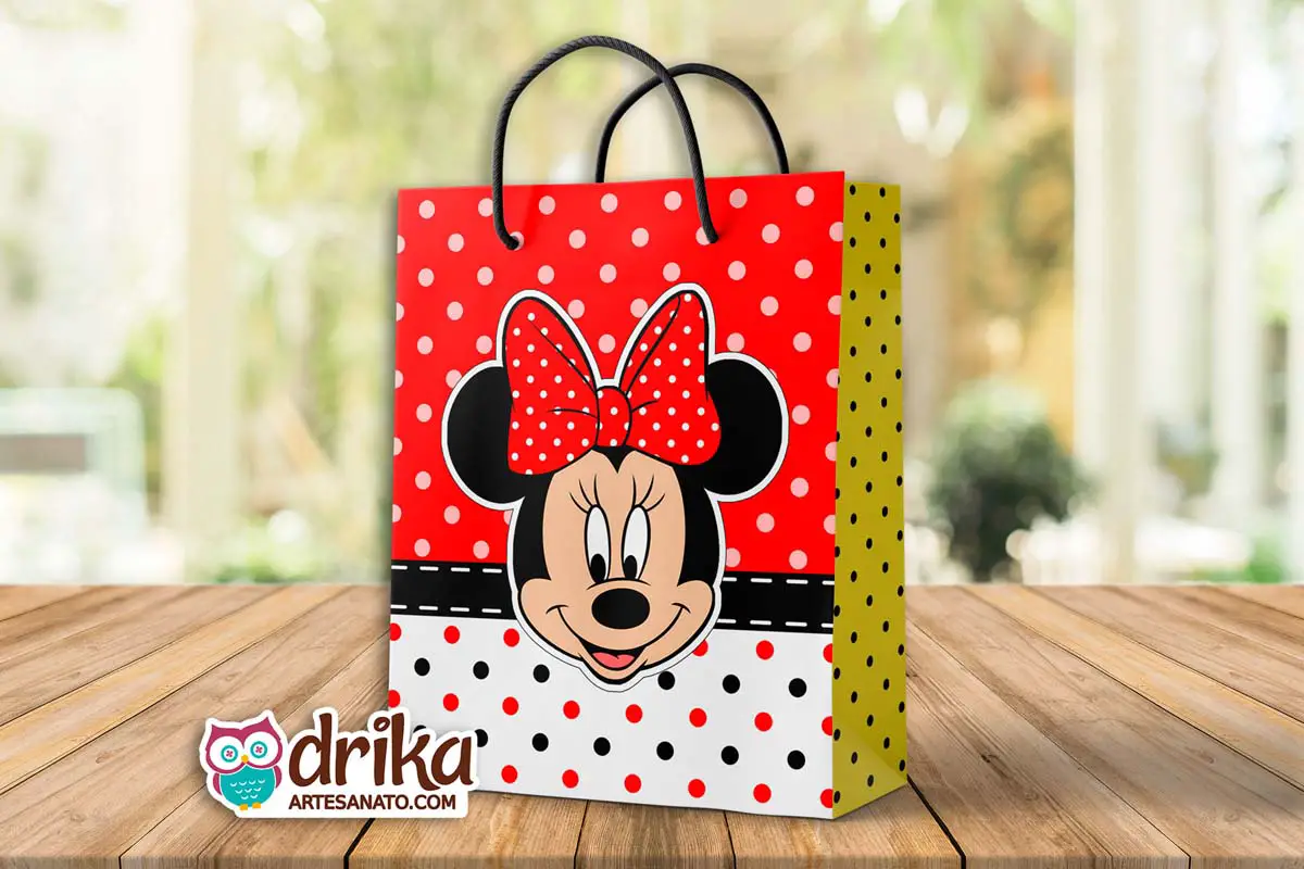 Sacolinha de Papel da Minnie Vermelha Modelo 9