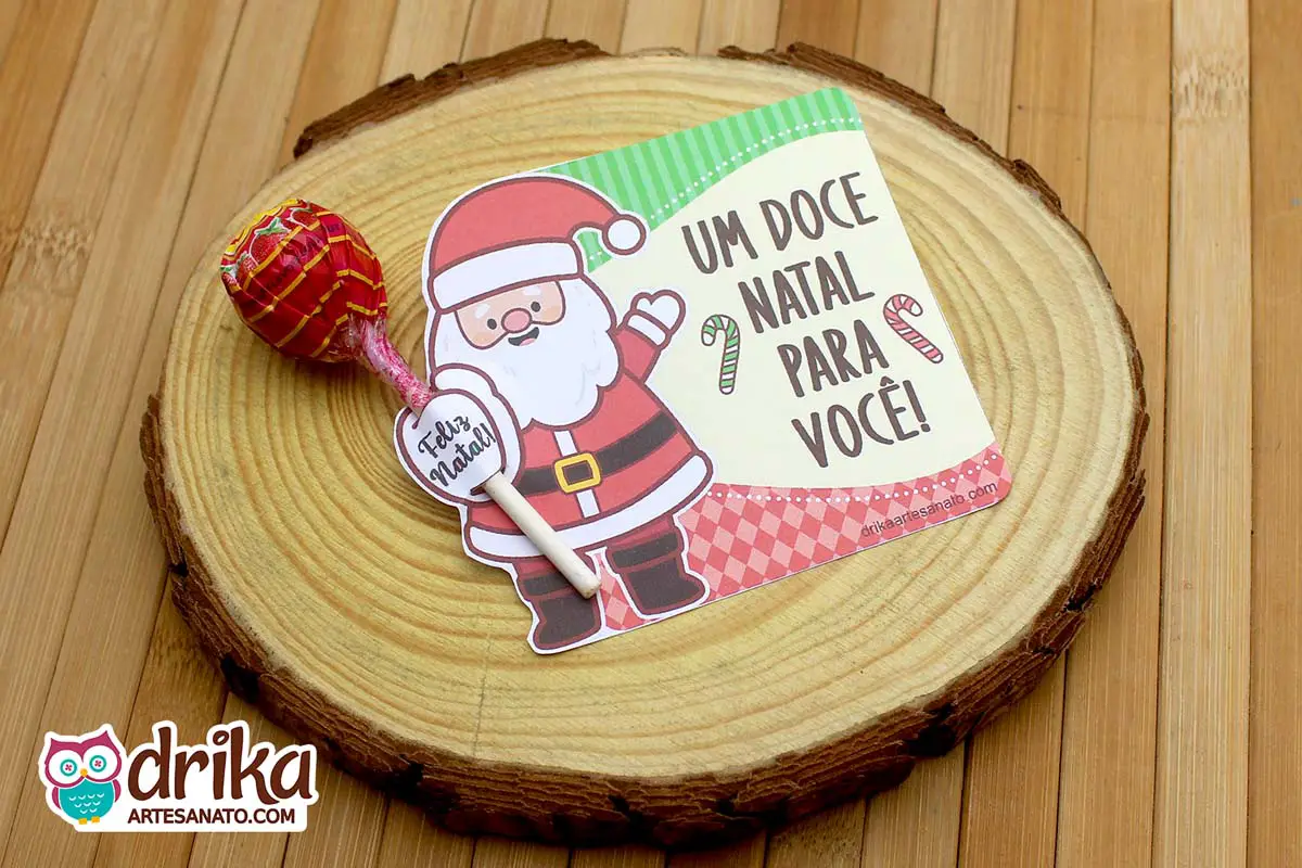 Card Porta Pirulito de Papai Noel: Um Toque Charmoso para Presentes