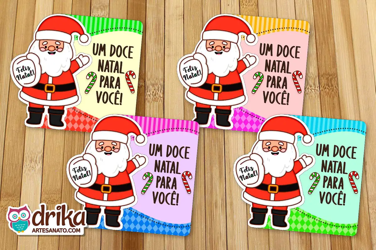 Card Porta Pirulito de Papai Noel: Presenteie com Carinho e Simplicidade