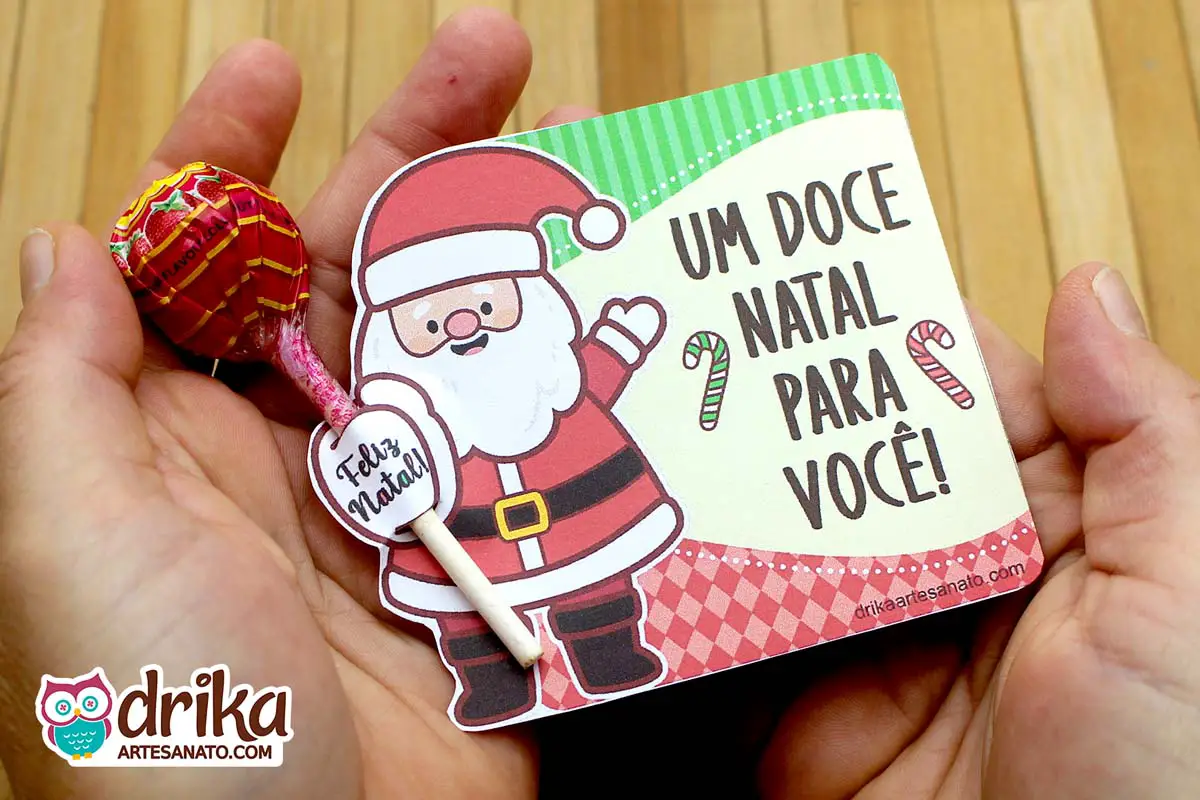 Lembrancinha de Natal: Porta Pirulito de Papai Noel Charmoso