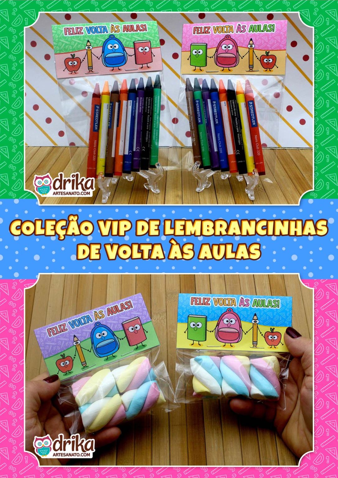 Lembrancinha de Volta às Aulas: Lapela para Saquinho