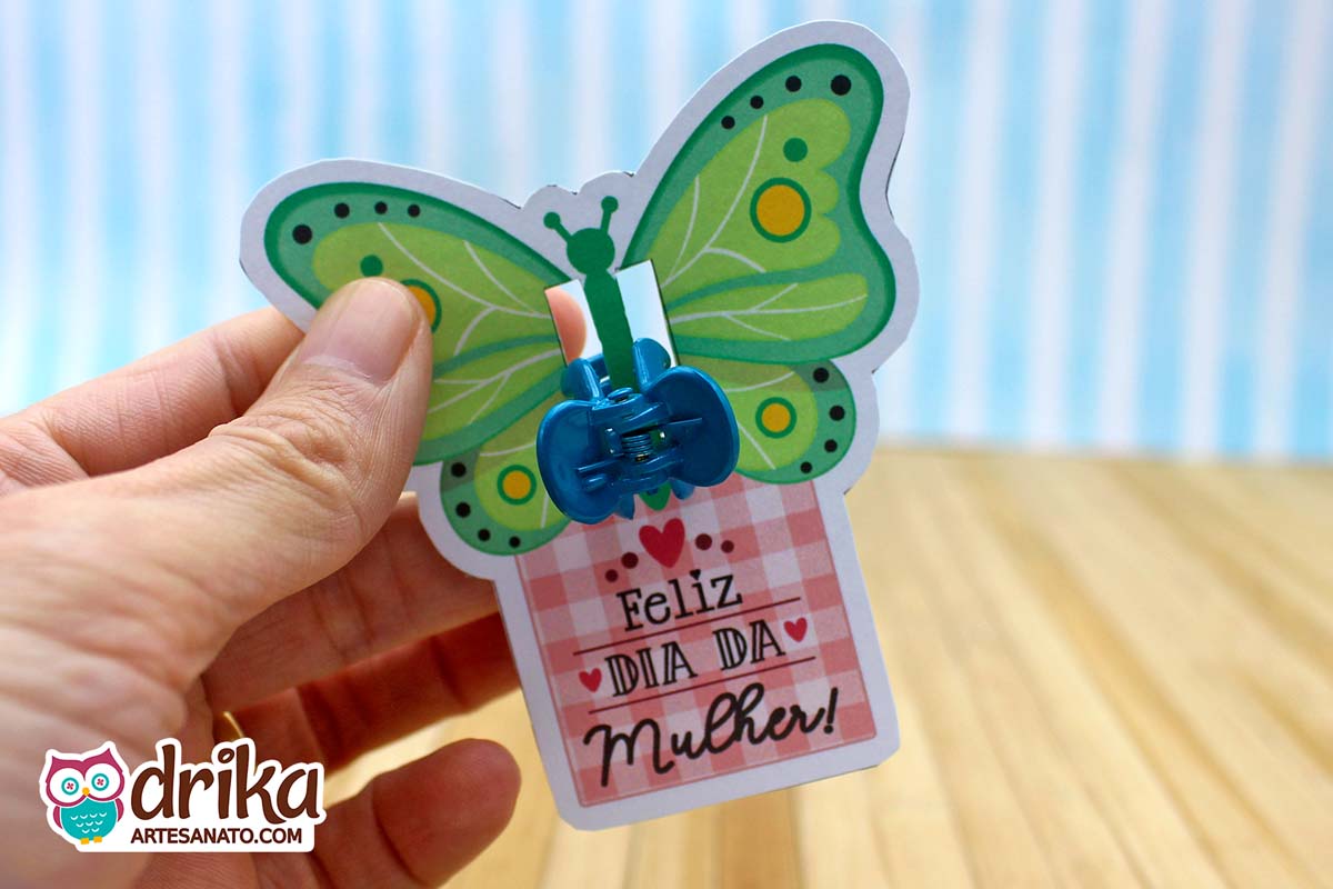 Beleza nos Cabelos: Card Mini Piranha com Borboleta para Presentear