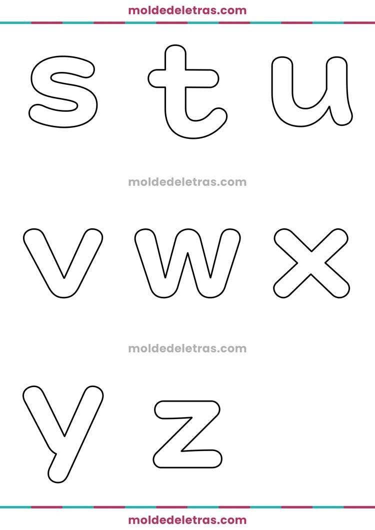 Molde de Letras Minúsculas e Arredondadas Tamanho Médio - Farm New