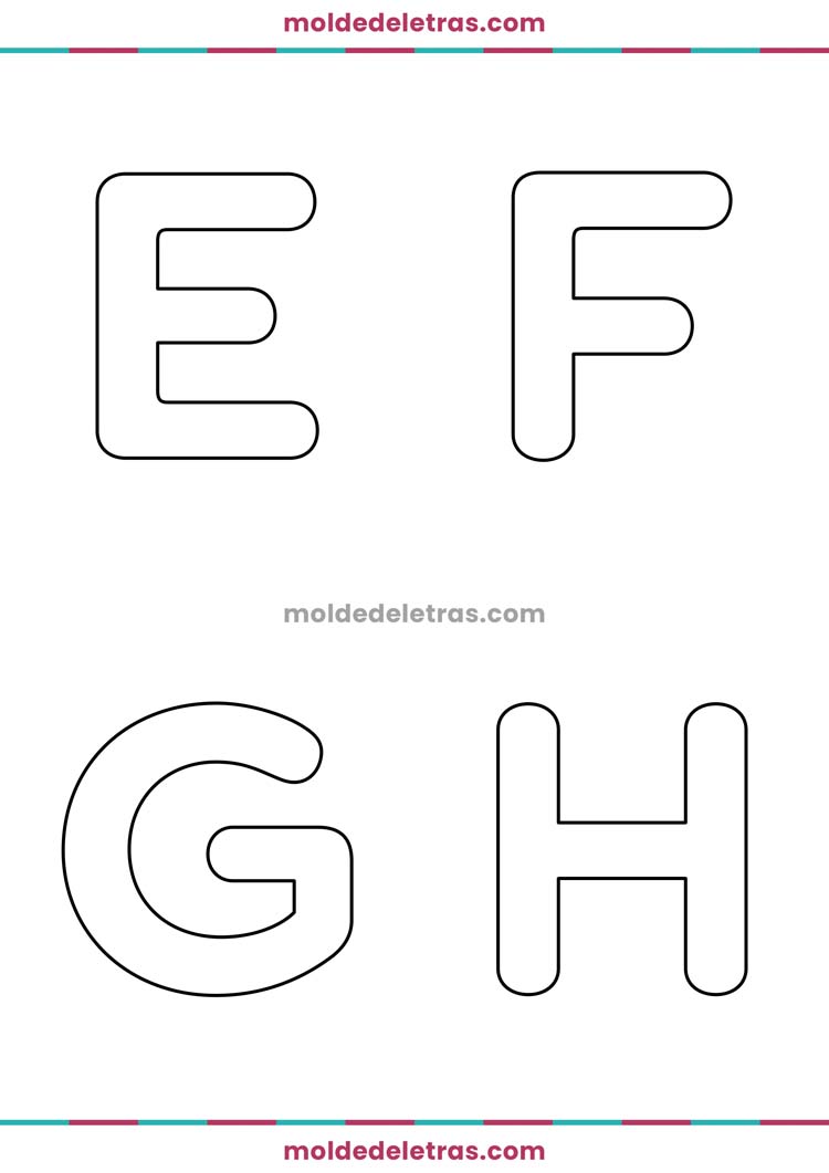 Molde de Letras Maiúsculas e Arredondadas Tamanho Grande - Farm New