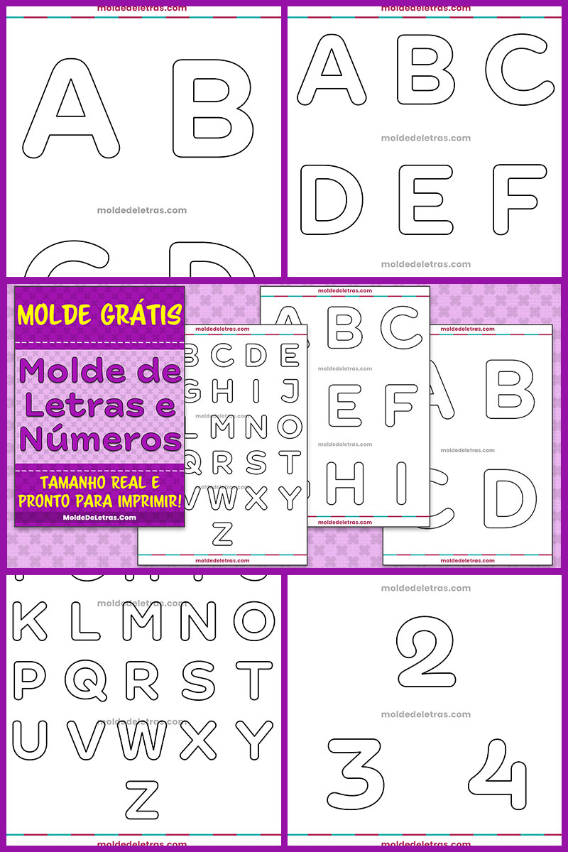 Molde de Letras Arredondadas e Números Farm New