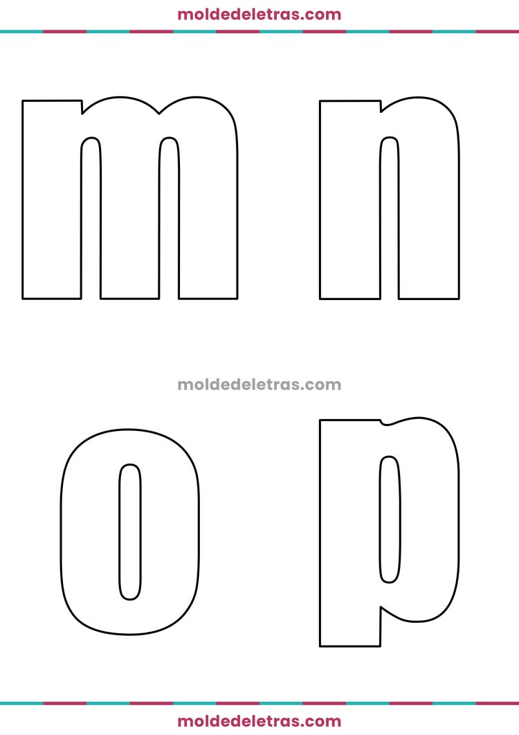 Molde de Letras Fonte Gabo Minúsculas em Tamanho Grande