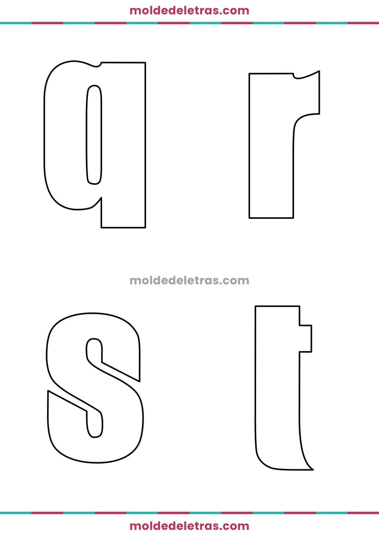 Molde de Letras Fonte Gabo Minúsculas em Tamanho Grande