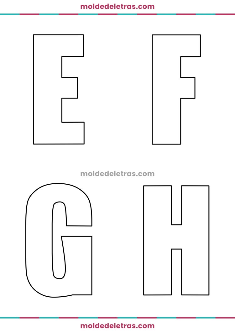 Molde de Letras Fonte Gabo Maiúsculas em Tamanho Grande