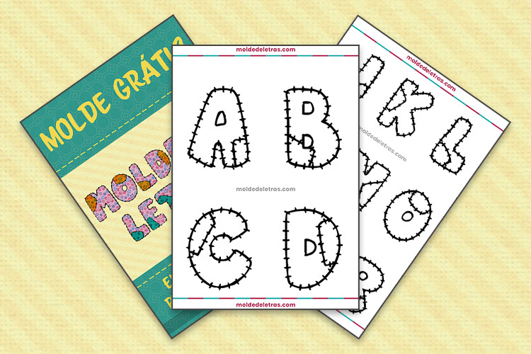 Molde de Letras em Estilo Patchwork