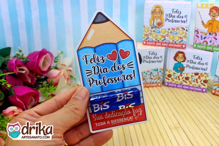 Lembrancinha de Dia dos Professores para Imprimir: Cartão Lápis Porta ...
