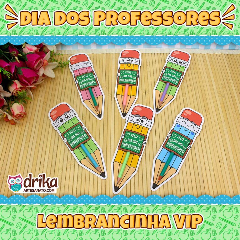 Lembrancinha de Dia dos Professores para Imprimir: Cartão Porta-lápis ...