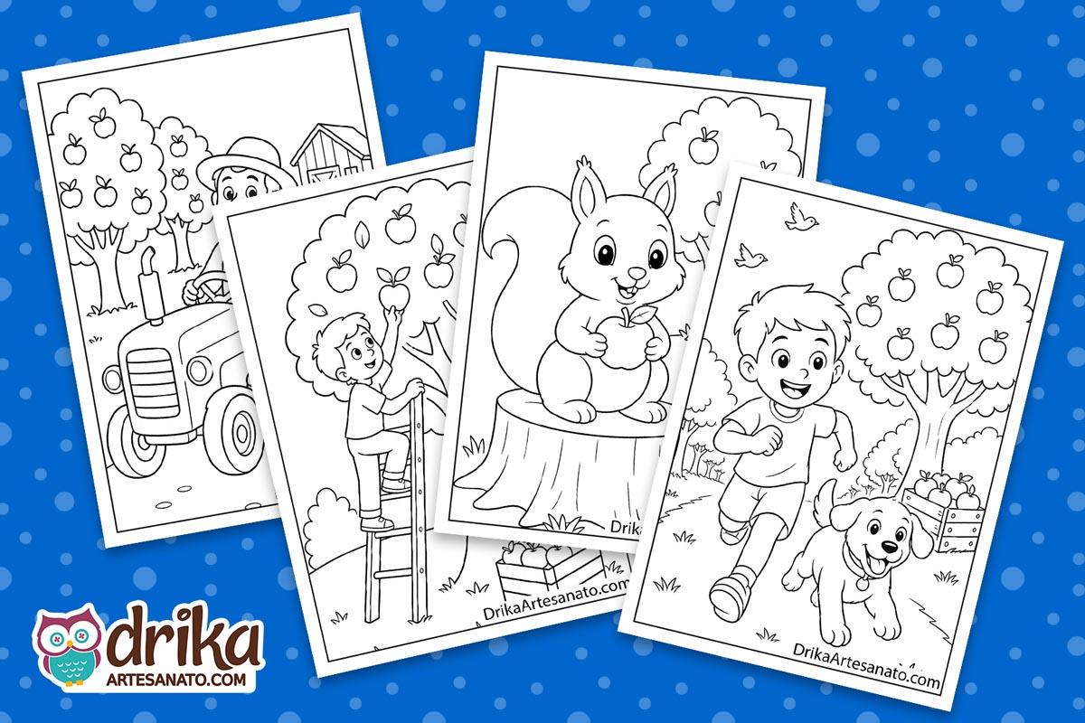 Apple Orchard and Apple Picking Coloring Pages for Kids (20 Free Printables)