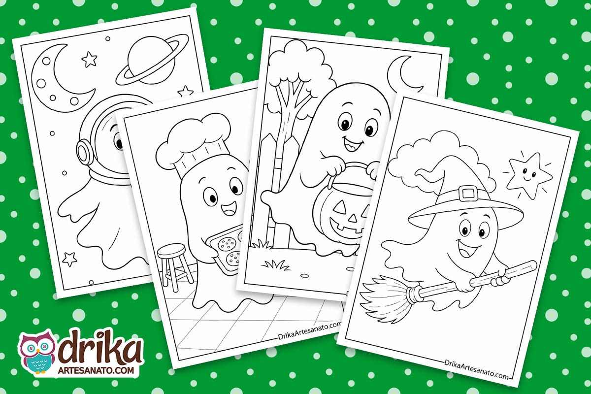 Cute Friendly Ghost Coloring Pages for Kids (25 Free Printables)