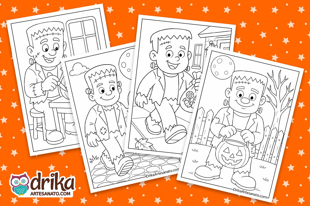 Friendly Frankenstein Coloring Pages for Kids (20 Free Printables)